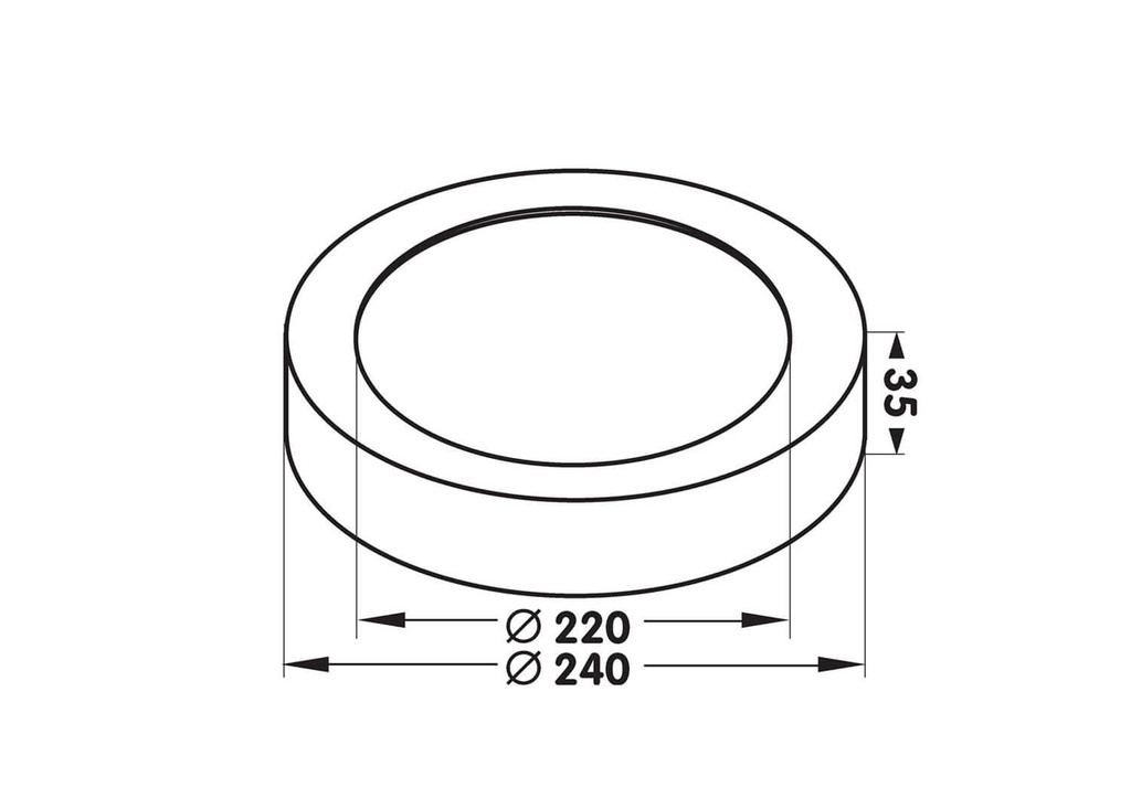 Applique / Plafonnier Led Moon 240 - avec détecteur - Rond - 18W - 1275lm - 3000K° - Ø24cm - IP54 - Blanc - Uni-bright