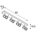 Applique / Plafonnier Asto 4 - GU10 - Alu brossé - IP20 - SLV