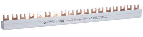 Barre de pontage 2P - 63A - 18M - A fourches - 10mm² - Hager
