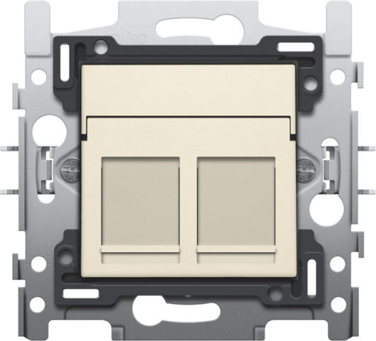 Prise informatique RJ45 - Double - UTP5E - Crème - Niko