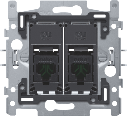 Socle prise informatique RJ45 - Double - UTP5E - Niko
