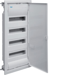 Coffret Volta - 4 rangées - 48 modules - Porte métallique - A encastrer -Hager