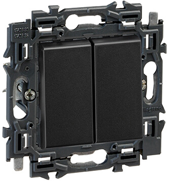 Interrupteur double va-et-vient 10A - Connexion rapide - Valena Next - Noir - Legrand