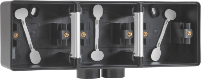 Boîte triple horizontale 2 entrées M20 Hydro - Noir  - IP55 - Niko