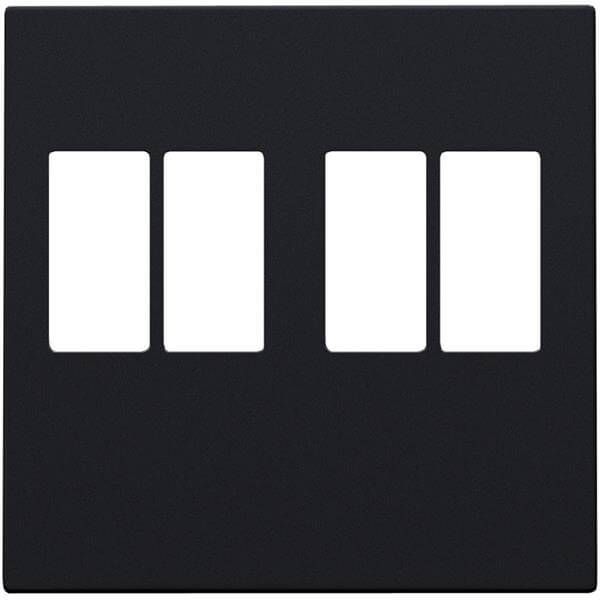 Enjoliveur pour prise audio - Double - Black coated (Noir mat) - Niko