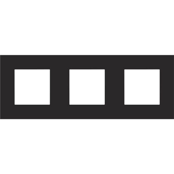Plaque triple horizontale - Entraxe 71mm - Pure Steel Black - Niko