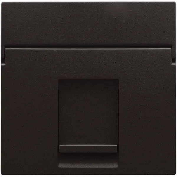 Enjoliveur pour prise informatique RJ45 - Simple - Dark Brown - Niko