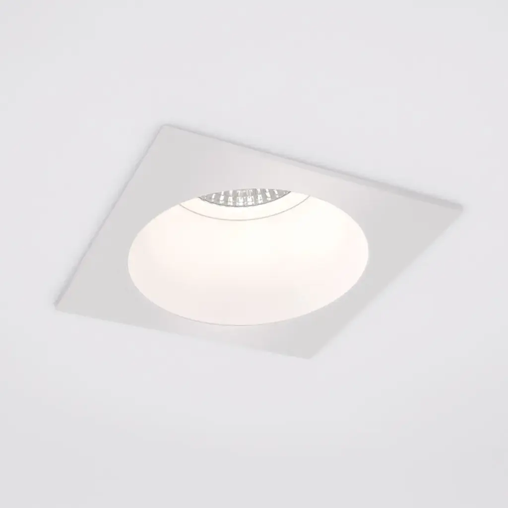 Spot encastré Valence - Carré - Fixe - à ressorts - GU10 - Blanc structuré - ID to Light