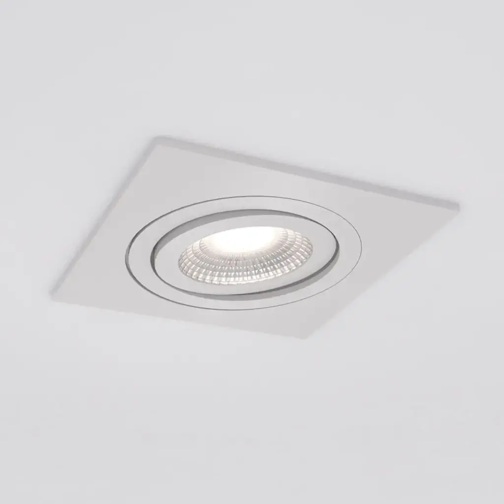 Spot encastré Silverstone - Carré - Orientable - à lamelles - Blanc structuré - GU10 - ID To Light