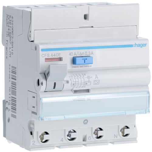 Interrupteur différentiel 4P - 40A - 300mA - Quick connect - Hager