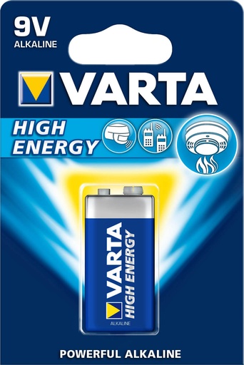 [VAR4922121411] Pile alcaline Hight Energy - 9V - 6LR61 -  Varta