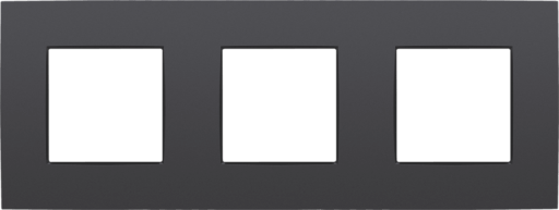 [NIK133-76700] Plaque triple horizontale - Entraxe 71mm - Intense Anthracite - Niko