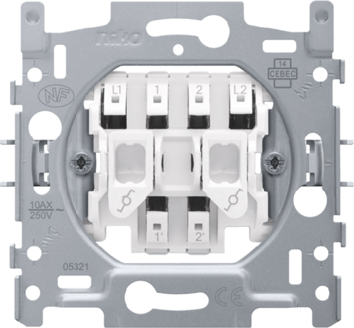 [NIK170-02605] Socle interrupteur double va-et-vient 10A - Quick connect - Niko
