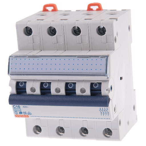 [GW92186] Disjoncteur MT45 - 4P - 4,5KA - 10A - Courbe C - Gewiss