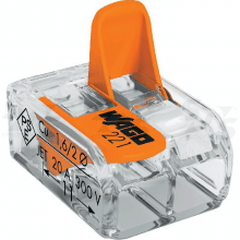 [WAG221-412/100pc] Borne de connexion à levier 2x0,2-4mm² - 100 pièces - Wago