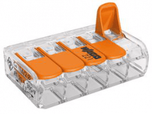 [WAG221-415/25pc] Borne de connexion à levier 5x0,2-4mm² - 25 pièces - Wago