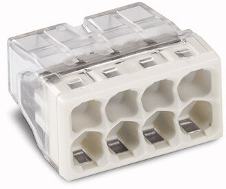[WAG2273-208/50pc] Borne rapide 8 x 0,5-2,5mm² - Transp./gris - 50 pièces - Wago