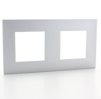 [LEG741132] Plaque double horizontale - Entraxe 71mm - Valena Next - Alu - Legrand