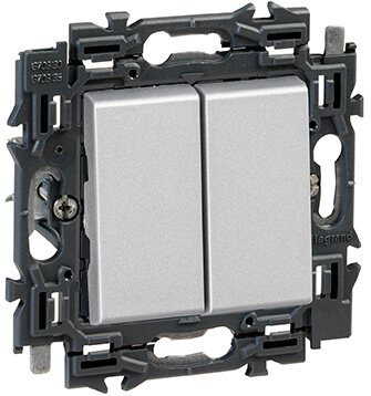 [LEG741642] Interrupteur double va-et-vient 10A - Connexion rapide - Valena Next - Alu - Legrand