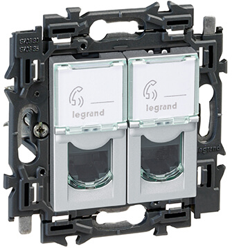 [LEG741671] Prise informatique RJ45 - Double - UTP6 - Valena Next - Alu - Legrand