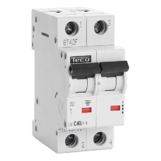 [TECL9C4024] Disjoncteur TC - 2P - 4,5KA - 40A - Courbe C - Teco