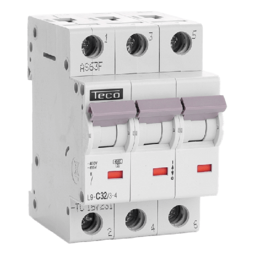 [TECL9C3234] Disjoncteur TC - 3P - 4,5KA - 32A - Courbe C - Teco