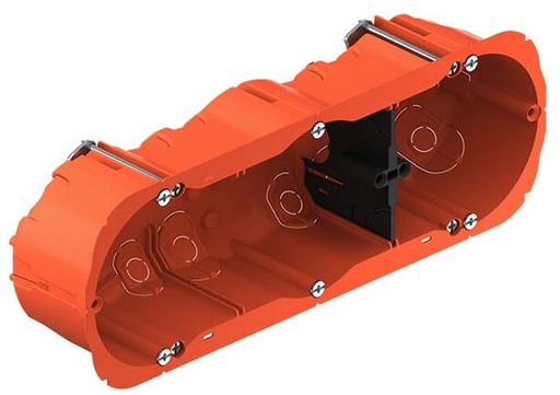 [HEL5013] Boîtier triple (hor./vert.) pour cloison creuse H. 47mm Helia O-range