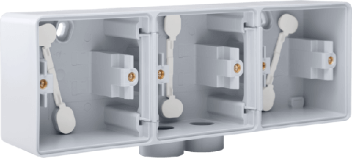 [NIK700-84902] Boîte triple horizontale 2 entrées M20 Hydro - Gris  - IP55 - Niko
