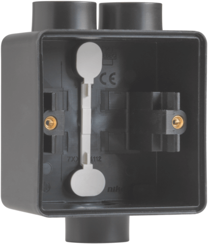 [NIK761-84112] Boîte simple 3 entrées (2 haut / 1 bas) M20 Hydro - Noir - IP55 - Niko