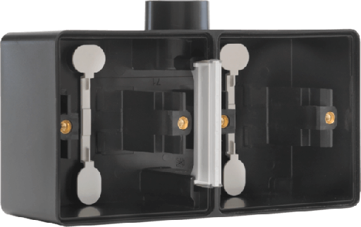 [NIK761-84801] Boîte double horizontale 1 entrée M20 Hydro - Noir - IP55 - Niko