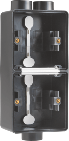 [NIK761-84212] Boîte double verticale 3 entrées (2 haut / 1 bas) M20 Hydro - Noir  - IP55 - Niko