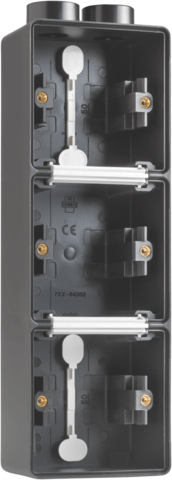 [NIK761-84302] Boîte triple verticale 2 entrées M20 Hydro - Noir  - IP55 - Niko