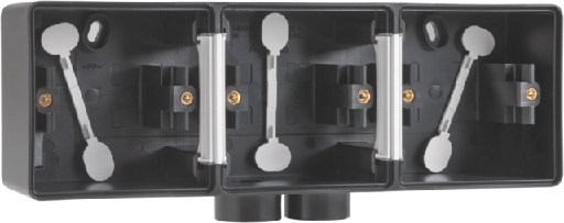 [NIK761-84902] Boîte triple horizontale 2 entrées M20 Hydro - Noir  - IP55 - Niko