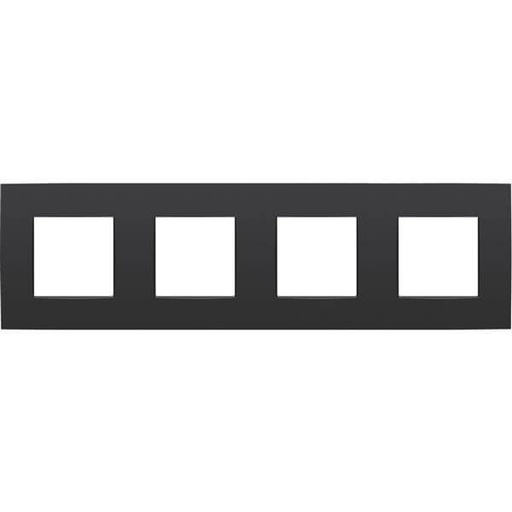 [NIK136-76400] Plaque quadruple horizontale - Entraxe 71mm - Intense Matt Black Coated - Niko