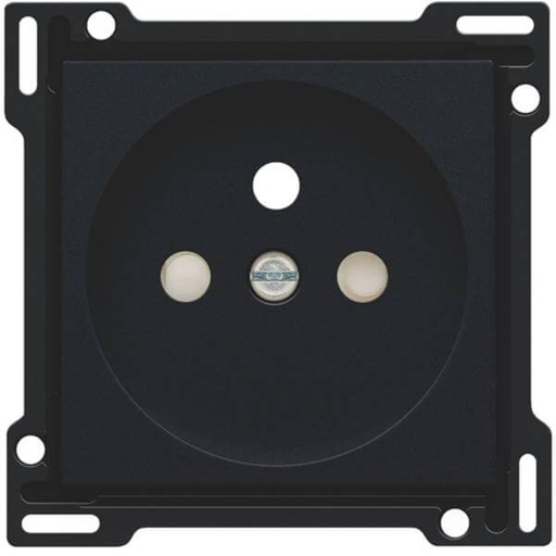 [NIK161-66601] Enjoliveur prise avec terre - Black coated (Noir mat) - Niko