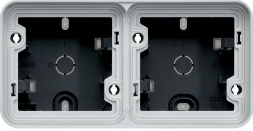 [HAGWNA682] Boîte double horizontale à membranes Cubyko gris - 1 entrée haut / 2 entrées bas - IP55 - Hager