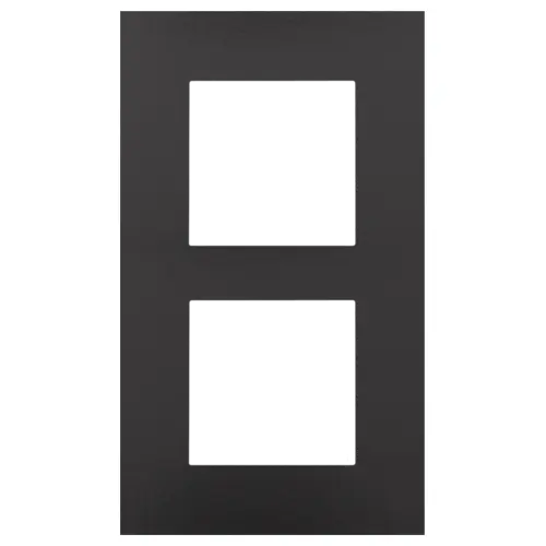 [NIK200-76200] Plaque double verticale - Entraxe 60mm - Pure - Bakelite piano black - Niko