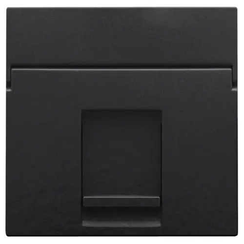 [NIK200-65100] Enjoliveur pour prise informatique RJ45 - Simple - Piano black coated - Niko
