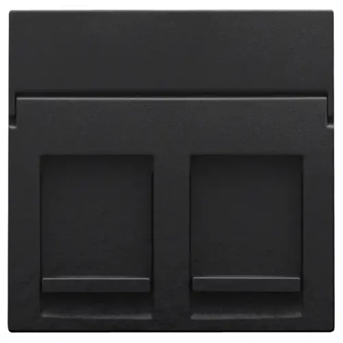 [NIK200-65200] Enjoliveur pour prise informatique RJ45 - Double - Piano black coated - Niko