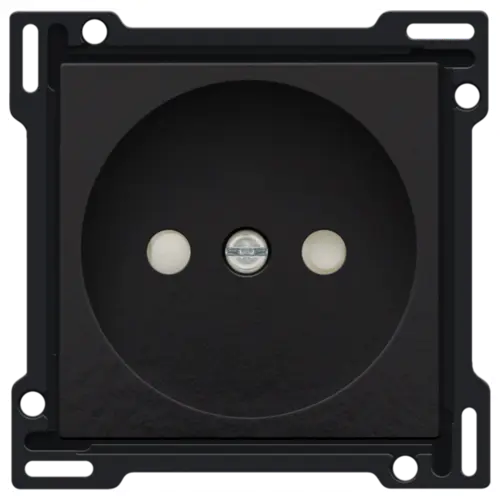 [NIK200-66501] Enjoliveur prise sans terre - Piano black coated - Niko