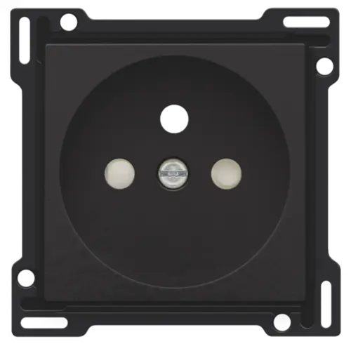 [NIK200-66601] Enjoliveur prise avec terre - Piano black coated - Niko