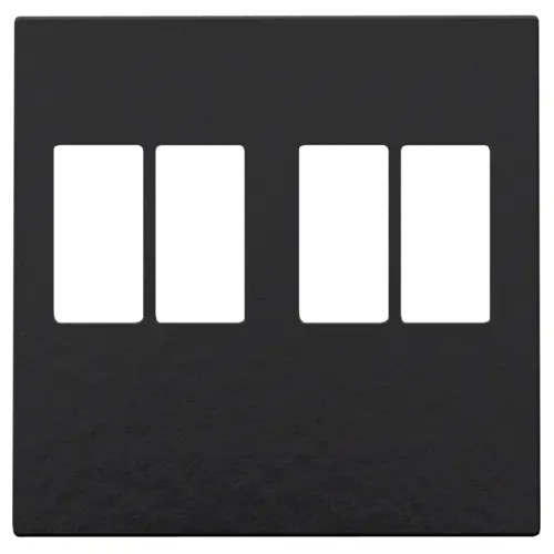 [NIK200-69701] Enjoliveur pour prise audio - Double - Piano black coated - Niko