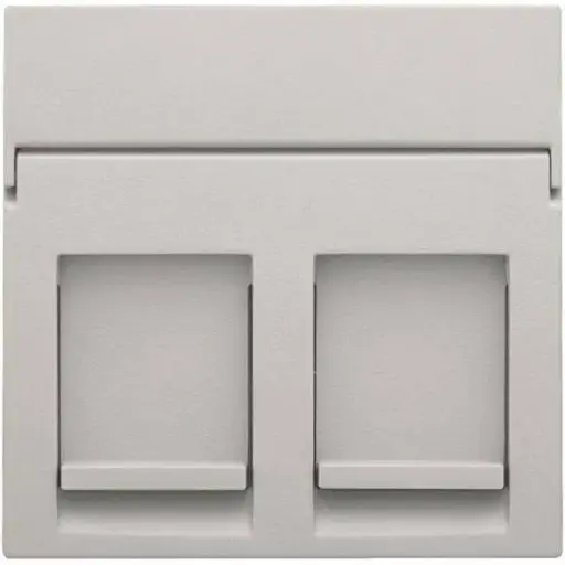 [NIK102-65200] Enjoliveur pour prise informatique RJ45 - Double - Light Grey - Niko