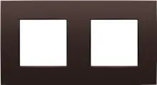 [NIK135-76800] Plaque double horizontale - Entraxe 71mm - Intense Dark Brown Coated - Niko