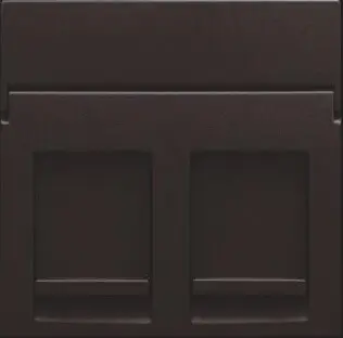 [NIK124-65200] Enjoliveur pour prise informatique RJ45 - Double - Dark Brown - Niko