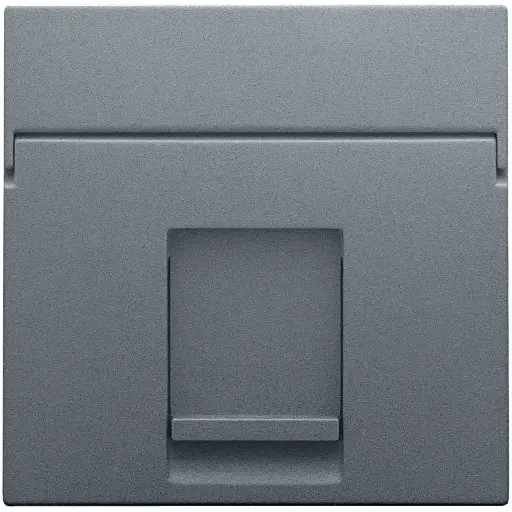 [NIK220-65100] Enjoliveur pour prise informatique RJ45 - Simple - Steel grey coated - Niko