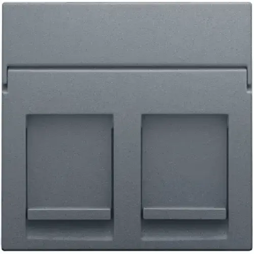 [NIK220-65200] Enjoliveur pour prise informatique RJ45 - Double - Steel grey coated - Niko