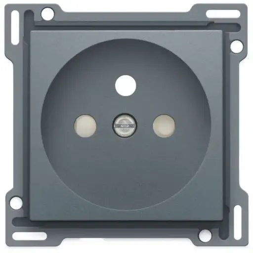 [NIK220-66601] Enjoliveur prise avec terre - Steel grey coated - Niko