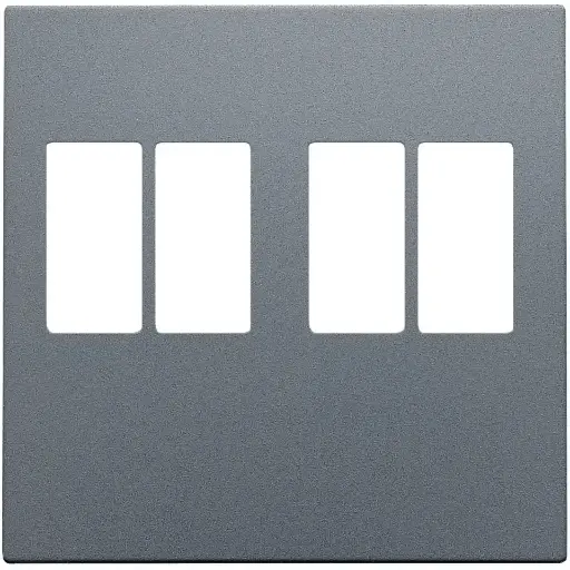 [NIK220-69701] Enjoliveur pour prise audio - Double - Steel grey coated - Niko