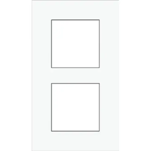 [NIK241-76200] Plaque double verticale - Entraxe 60mm - Pure Liquid snow white - Niko